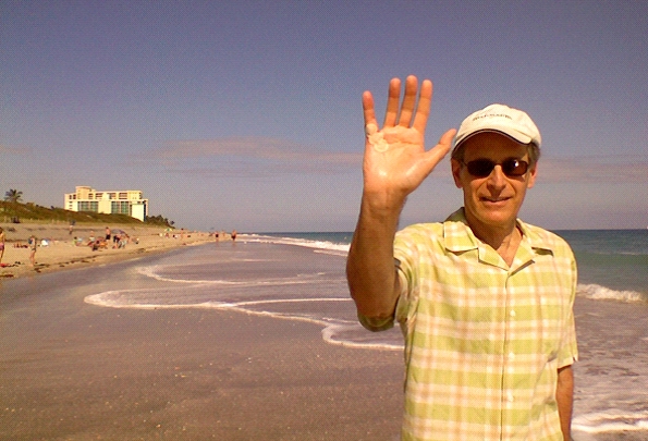 Ron at the beach, 1 hour after he had NA on this right hand.